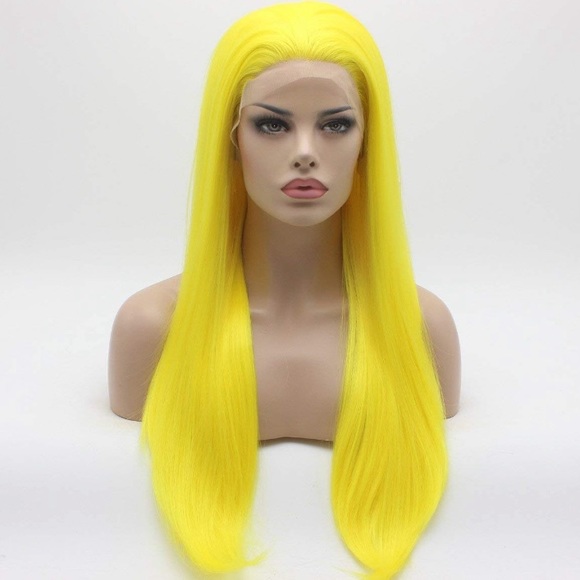 ?24” LEMON YELLOW STRAIGHT LACE FRONT WIG? *NWT* main image 4